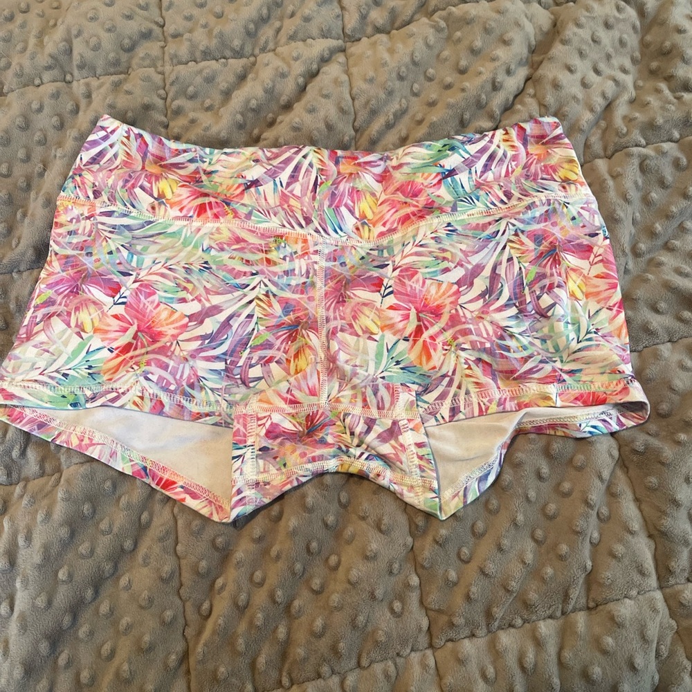 Colorful Tropical Print Shorts
